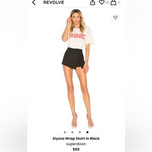 Superdown Black Wrap Skort
